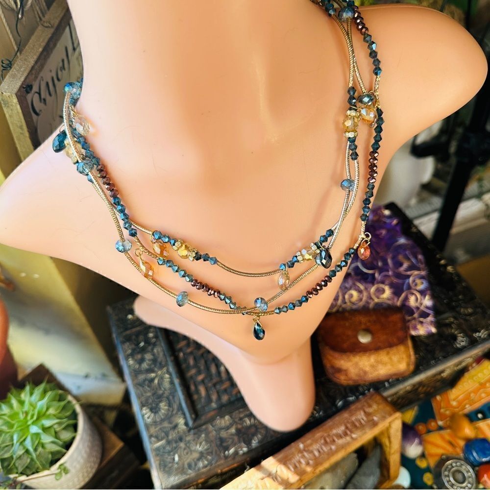Vintage Multi Strand Austriancrystalnecklace - image 6